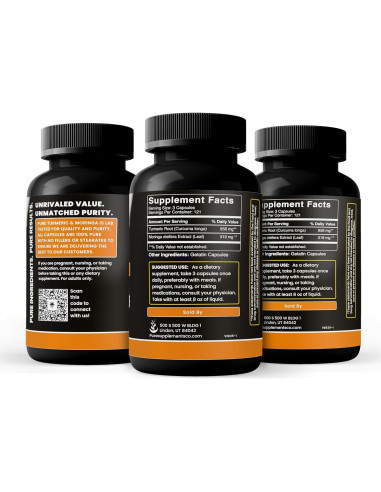 Cápsulas de Cúrcuma y Moringa 365 Unidades - Sin Aditivos