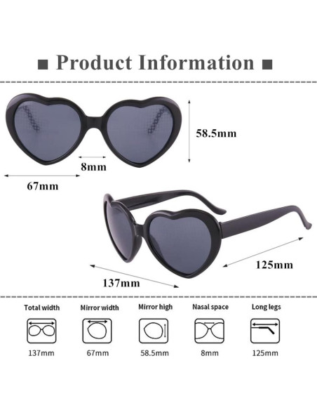 Gafas de sol LASPOR efecto corazón UV400 para mujeres