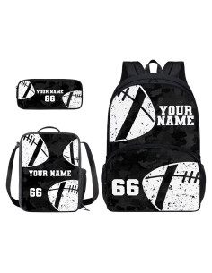 Conjunto de Mochilas Escolares Suobstales 3 Pcs Camuflaje Negro