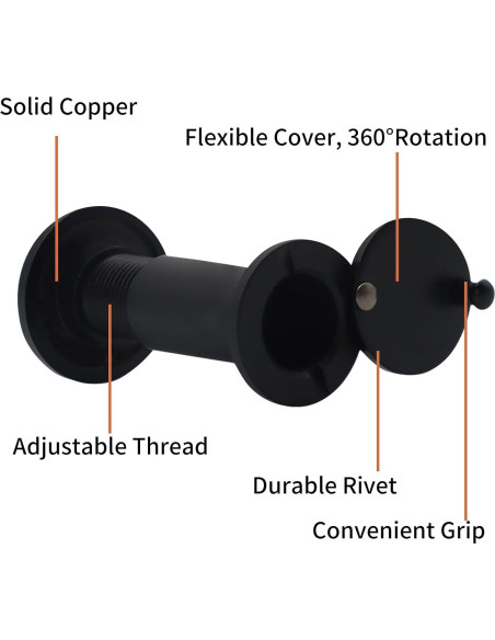 Mirilla de Seguridad HARDHAWK 220 Latón Negro para Puertas