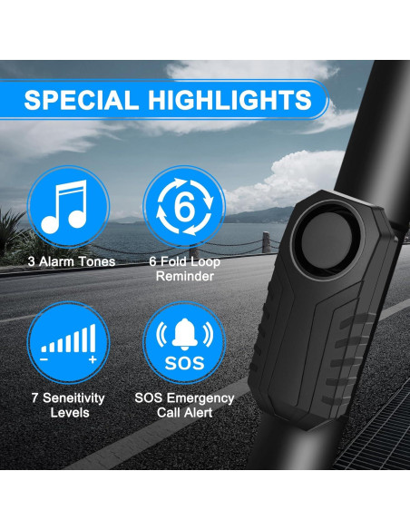 Alarma Antirrobo Cruxer para Bicicleta y Motocicleta 110dB