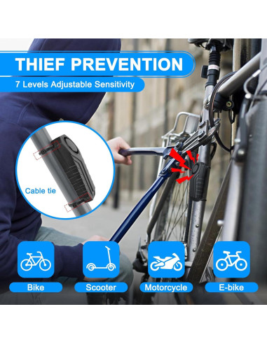 Alarma Antirrobo Cruxer para Bicicleta y Motocicleta 110dB