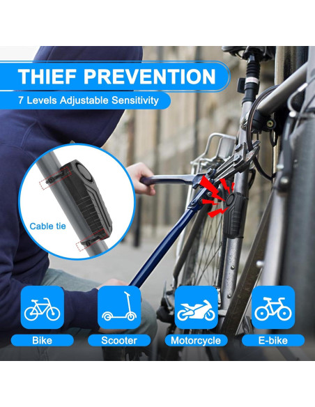 Alarma Antirrobo Cruxer para Bicicleta y Motocicleta 110dB