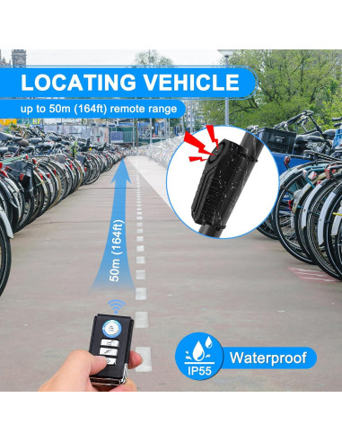 Alarma Antirrobo Cruxer para Bicicleta y Motocicleta 110dB