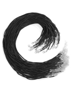 Cordones de Seda Satinada Selizo 50Pcs 2mm 45.72cm Negro