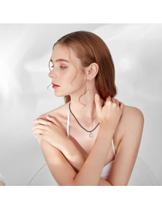 Cordones de Seda Satinada Selizo 50Pcs 2mm 45.72cm Negro 2