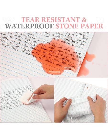 Cuadernos de Papel de Piedra Geyoga - Set de 4 Rayados 14x21.6cm