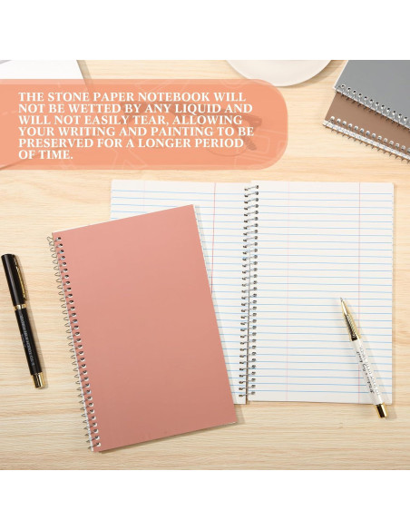 Cuadernos de Papel de Piedra Geyoga - Set de 4 Rayados 14x21.6cm