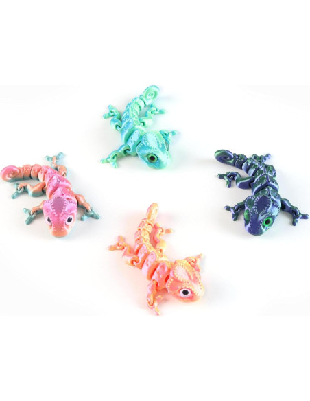 4 Piezas Camaleón Impreso en 3D Jorkei, Juguetes Antiestrés