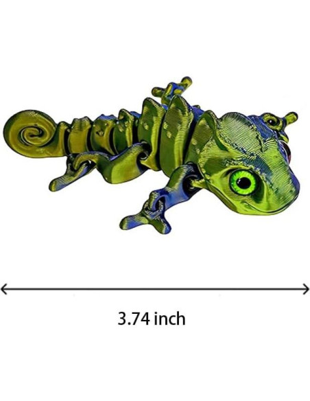 4 Piezas Camaleón Impreso en 3D Jorkei, Juguetes Antiestrés