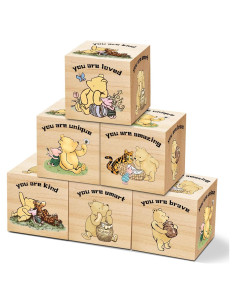 6 Bloques Decorativos de Madera Winnie the Pooh - Tillfuru