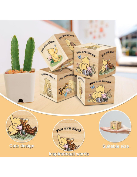 6 Bloques Decorativos de Madera Winnie the Pooh - Tillfuru