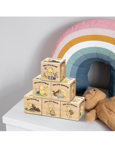 6 Bloques Decorativos de Madera Winnie the Pooh - Tillfuru