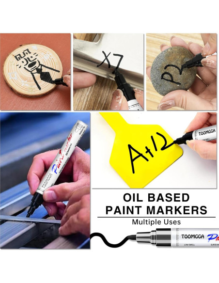 Marcadores de Pintura Blanca TOOMGGA - Paquete de 6 Unidades