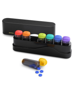 Organizador Semanal de Pastillas KOVIUU Negro 7 Días 1 Vez al Día