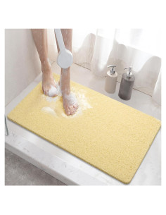 HITSLAM Alfombrilla de Ducha Antideslizante 61x41 cm Beige