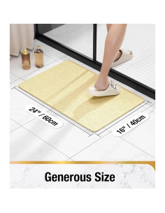 HITSLAM Alfombrilla de Ducha Antideslizante 61x41 cm Beige 2