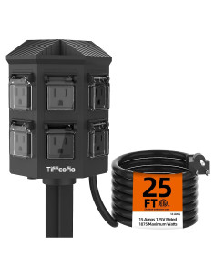 Toma de Corriente Exterior a Prueba de Agua Tiffcofio 25 pies
