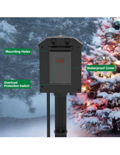 Toma de Corriente Exterior a Prueba de Agua Tiffcofio 25 pies 2