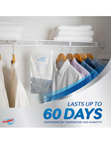 Absorbente de Humedad Colgante DampRid Sin Fragancia 436 g - Paquete de 6