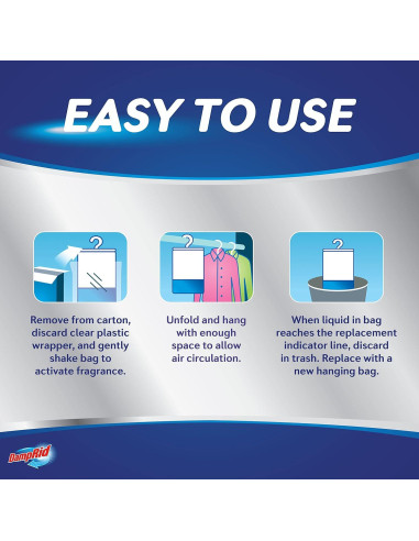 Absorbente de Humedad Colgante DampRid Sin Fragancia 436 g - Paquete de 6