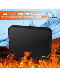 Carpeta Expandible Ignífuga Hontom 13 Bolsillos A4 Negra 2