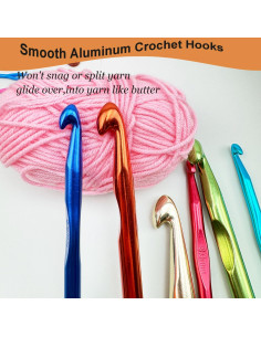 Conjunto de Ganchos de Crochet Mdoker 21 Piezas Aluminio Grande 2
