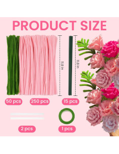 Kit de Manualidades con Limpiapipas ESUOHYM - 300 Varillas Gruesas 2