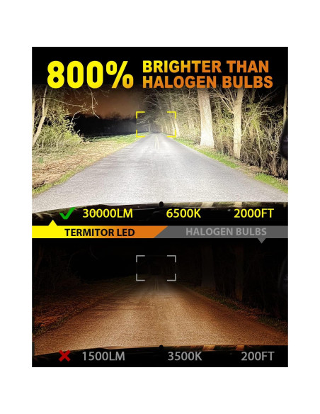 Bombillas LED H7 Termitor 30000LM 6500K 2 Piezas