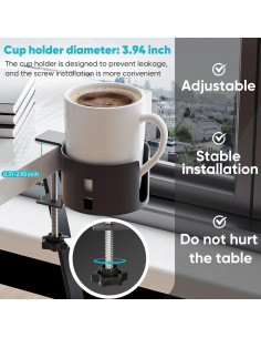 Soporte para Tazas de Escritorio YYP, Negro, 10 cm, 5 kg 2