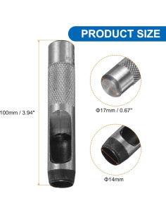 Perforador Redondo de Cuero HARFINGTON 14mm - 2 Piezas 2