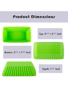 Molde de Silicona para Cupcakes Rectangulares Webake - 12 Tazas 2