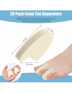 Separadores de dedos de espuma Honeydak - Paquete de 20 unidades 2