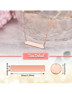 Hicarer 30 Etiquetas Metálicas en Blanco para Joyería 35x6mm 2