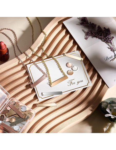 Hicarer 30 Etiquetas Metálicas en Blanco para Joyería 35x6mm