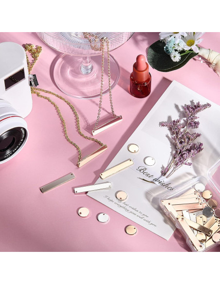 Hicarer 30 Etiquetas Metálicas en Blanco para Joyería 35x6mm