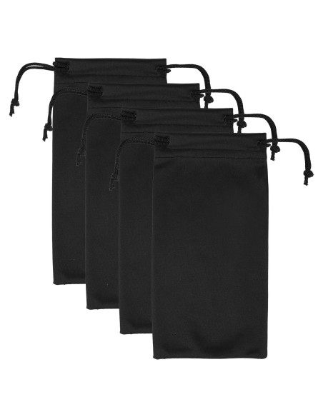 4 Bolsas de Gafas Microfibra con Cierre de Cuerda - Colores Variados