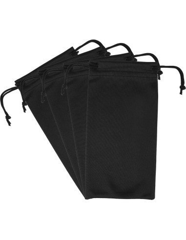 4 Bolsas de Gafas Microfibra con Cierre de Cuerda - Colores Variados