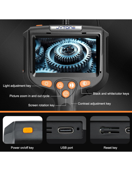 Cámara Endoscópica JYTONE 4.3" HD Impermeable 5.5mm 2m