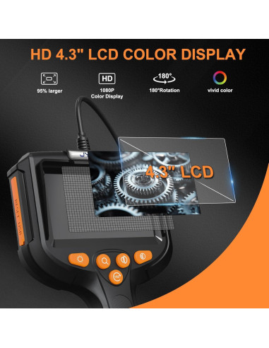 Cámara Endoscópica JYTONE 4.3" HD Impermeable 5.5mm 2m