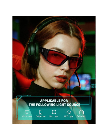 Gafas TIJN para dormir con lentes rojos, bloqueo luz azul 99.9% Gafas TIJN para dormir con lentes rojos, bloqueo luz azul 99.9%