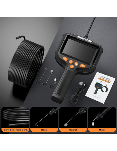 Cámara Endoscópica JYTONE 4.3" HD Impermeable 5.5mm 2m