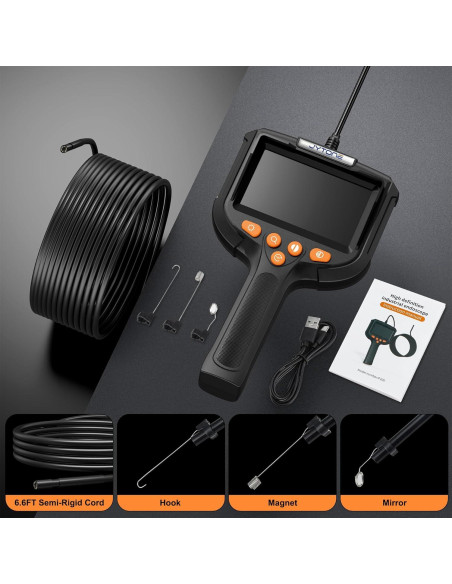 Cámara Endoscópica JYTONE 4.3" HD Impermeable 5.5mm 2m