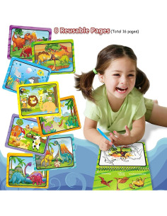 Libros de Pintura Mágica con Agua hapray - 2 Paquete Dinosaurios 2