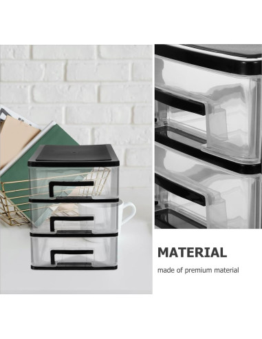 Armario de Cajones de Plástico BESPORTBLE 3 Capas Negro