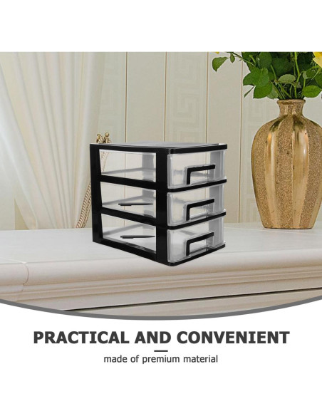 Armario de Cajones de Plástico BESPORTBLE 3 Capas Negro