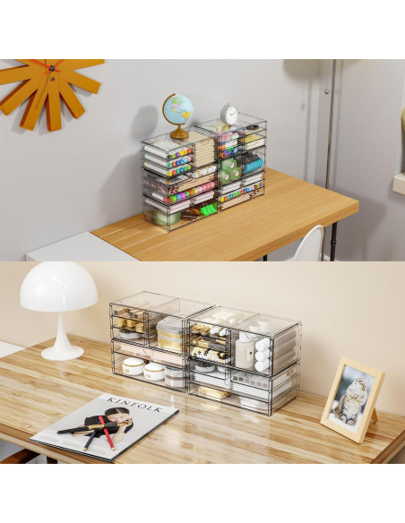 Organizador de Cajones Acrílico Yieach 6 Cajones 28.2x16.5 cm Organizador de Cajones Acrílico Yieach 6 Cajones 28.2x16.5 cm