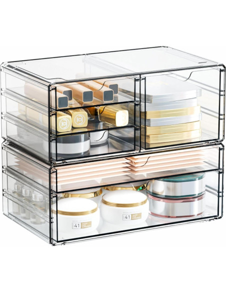 Organizador de Cajones Acrílico Yieach 6 Cajones 28.2x16.5 cm Organizador de Cajones Acrílico Yieach 6 Cajones 28.2x16.5 cm