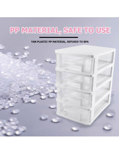 Organizador de Cajones de 4 Niveles LNQ LUNIQI Blanco