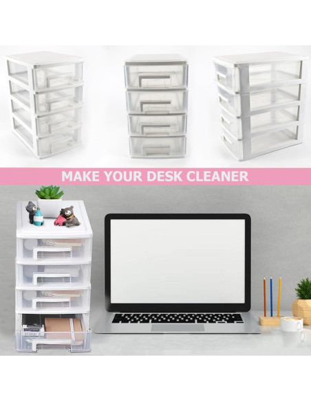 Organizador de Cajones de 4 Niveles LNQ LUNIQI Blanco